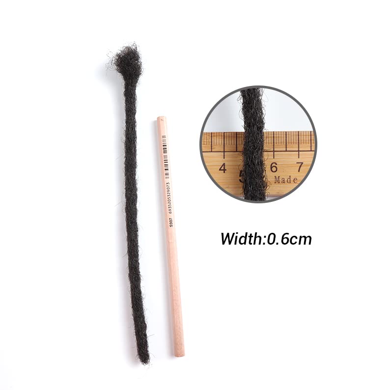 100% human hair dreadlocks extension handmade,natural black,0.6cm thickness,10 locs per bundle (4inch, Natural black) - Image 7