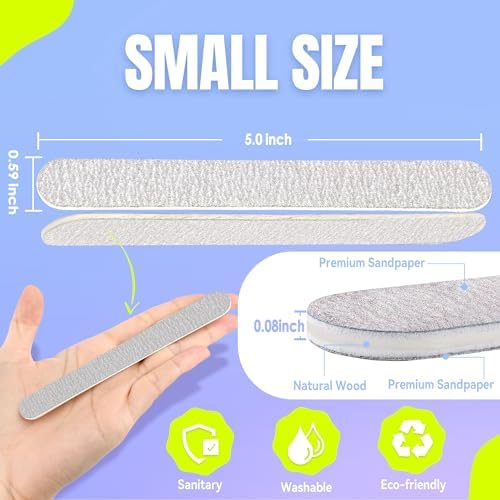 Disposable Zebra Nail Files 80/100 Grit 5 Inch Double Sided Emery Boards for Acrylic Nails Toenails Professional Manicure Pedicure Tools 50Pcs - Image 3