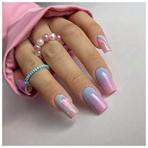 Vibrant Acrylic Nail Art Kit: Colorful Rainbow Designs for Creative Styles