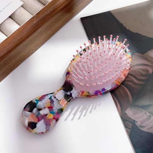 2 Pack Mini Travel Hair Brush Set Detangling for All Hair Types Kids Adults - Image 2