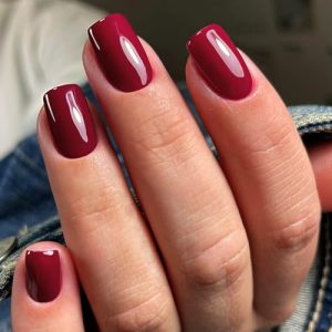 Square tip acrylic nails for a chic and polished look.