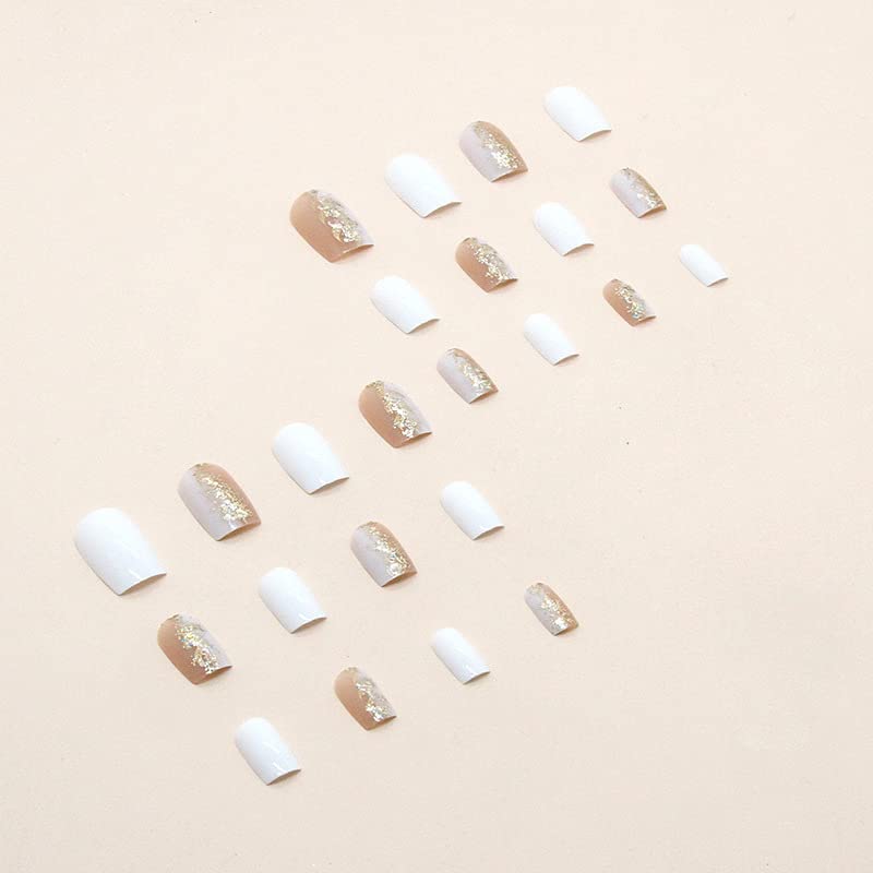 Elegant White Ballerina Acrylic Nail Kit Full Cover Short Length 24 Count - Image 4