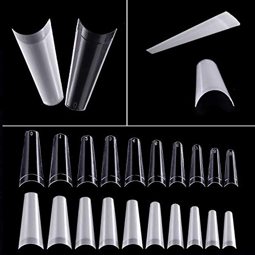 YIMART 500pcs Clear Flat Head Coffin Style French Nail Tips for Nail Art Salon Use - Image 9