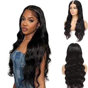 ?Human Hair Wig with Natural Part?