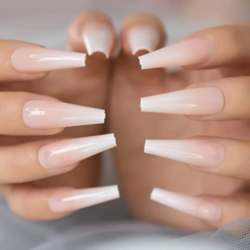 Medium Ombre Press On Nail Tips Coffin Classy Nails Fake Nails Art Classy Reusable Fingernails Uv Gel Detachable Manicure Full Cover Acrylic Nails False Nails With 24 Pcs Adhesive Sticker - Image 5