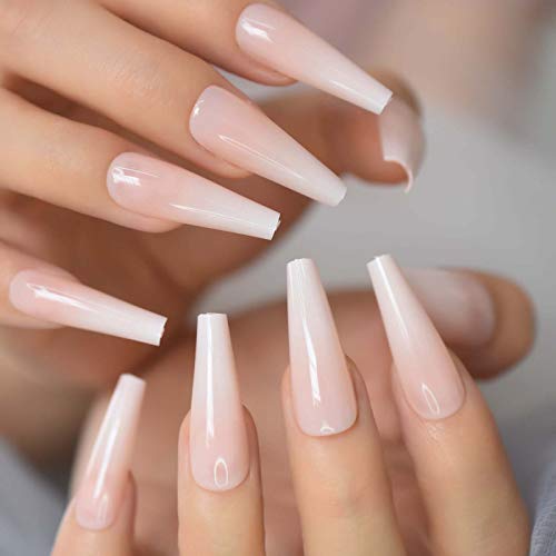 Medium Ombre Press On Nail Tips Coffin Classy Nails Fake Nails Art Classy Reusable Fingernails Uv Gel Detachable Manicure Full Cover Acrylic Nails False Nails With 24 Pcs Adhesive Sticker - Image 6