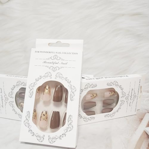 Coffin Style Stick-On Nail Set Easy Application Chic Design 24 Count - Image 2