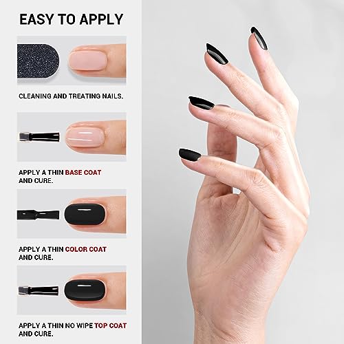 Melodysusie UV LED Nail Lamp True 54W Professional Dryer for Gel Polish Curing with 3 Timer Setting with 15ML Black Abyss Gel Nail Polish - Image 5