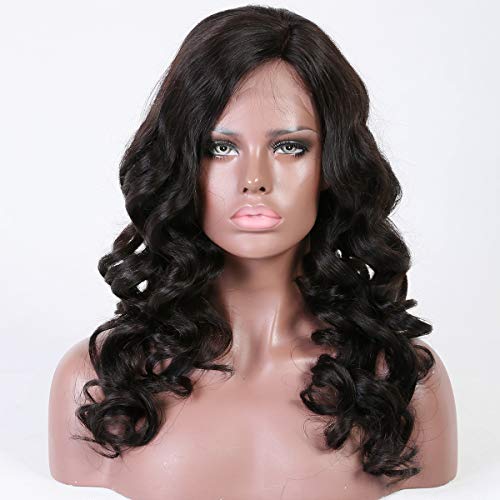Body Wave Lace Front Wigs Glueless Brazilian Remy Human Hair Natural Bouncy Body Wave Lace Frontal Wigs with Baby Hair for Black Women 16 Inches Natural Color - Image 4