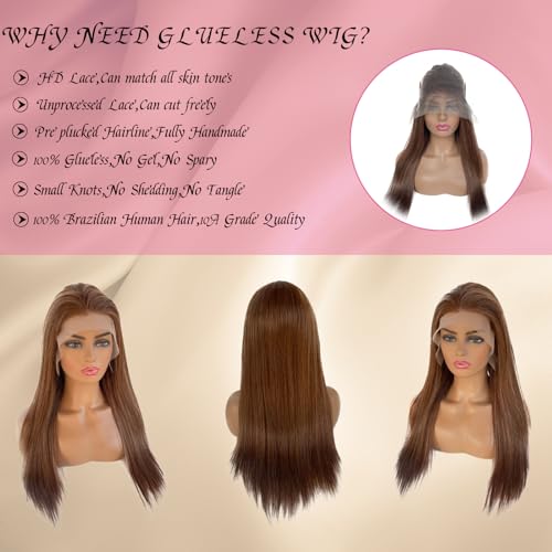 13x4 Lace Front Human Hair Wig 150% Density Natural Look Adjustable Straps - Image 3