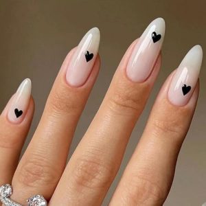 Almond Shape Reusable Adhesive Nail Tips 24 Count for Effortless, Durable Manicures