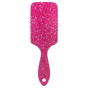 Hot Pink Glitter Massage Hair Comb, Hair Brush Detangling, 3d Hair Brush, Combs and Brushes for Women, Travel Brush