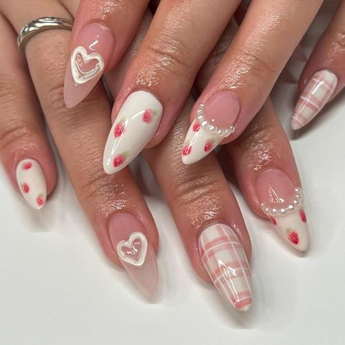 Girls' Fun Stick-On Nails - Stylish, Easy Nail Art for Any Occasion, Pack of 24