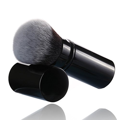Sinide Retractable Makeup Brush Set Professional Kabuki Kit for Travel Mineral Powder Cream Cosmetics
