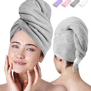 Quick-Dry Lightweight Frizz-Fighting Microfiber Hair Towel for Sleek Shiny Hair