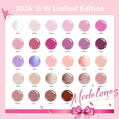 Modelones 45PCS Gel Nail Polish Kit with U V Light 28 Colors Valentine's Day Gift Pink Nude Purple Glitter Gel Nail Polish Set/48W Nail Dryer/Glossy & Matte Base Top Coat/Nail Primer/Manicure Tool DIY - Image 3