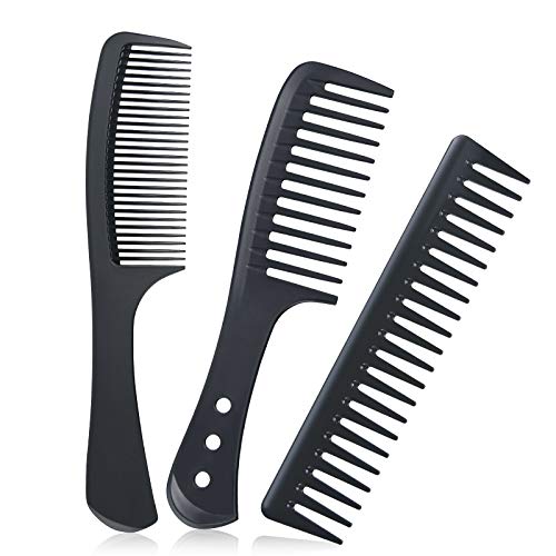 Hairdressing Combs Set, 3 Pack Wide Tooth Combs, Heat Resistant Anti-static Carbon Hair Brush Hair Comb for Long, Wet or Curly Hair Detangling - Image 8