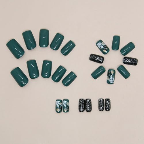 Green stick-on nails for easy application and removal. - Image 3