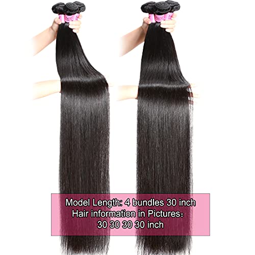 UNICE Hair 10A Malaysian Straight Human Hair 4 Bundles Unprocessed Virgin Human Hair Weave Extensions (22 24 26 28 inch) - Image 3
