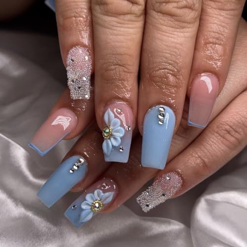 White & Rose Gold Acrylic Nails - Image 6