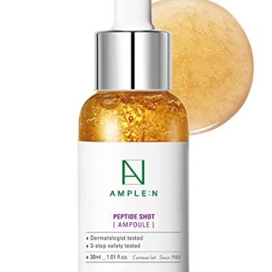 AMPLE:N Peptide Shot Serum - Anti-Aging Face Serum with Peptide Threads to Minimize Wrinkles and Improve Firmness - Peptide Serum to Lift Sagging Skin - Visibly Plump, 1.01 fl. Oz