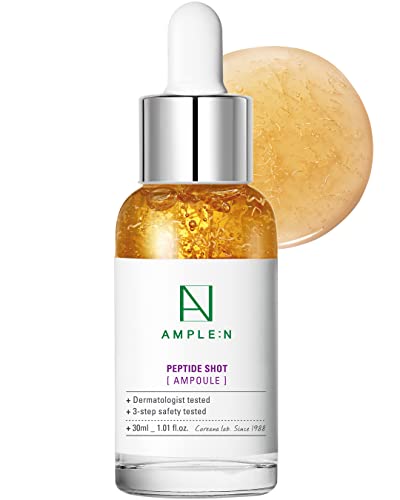 AMPLE:N Peptide Shot Serum - Anti-Aging Face Serum with Peptide Threads to Minimize Wrinkles and Improve Firmness - Peptide Serum to Lift Sagging Skin - Visibly Plump, 1.01 fl. Oz
