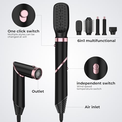1200W Professional Hair Dryer Brush for Fast Drying and Salon Styling - Image 2