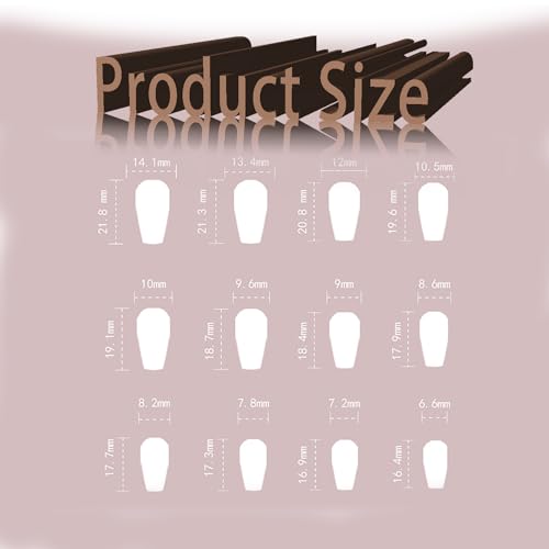 Coffin Style Stick-On Nail Set Easy Application Chic Design 24 Count - Image 6