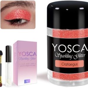 Sparkly red hair spray for a festive look.