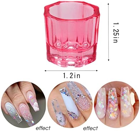 4 PCS Nail Art Acrylic Liquid Powder Dappen Dish Glass Liquid Holder Glass Bowl Crystal Cup Nail Supplies - Image 2