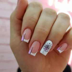 Short White French Tip Acrylic Nails