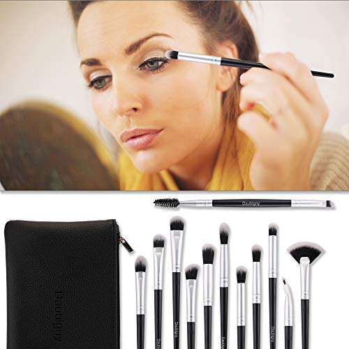 Daubigny 12 PCS Eye Makeup Brush Set with Carrying Bag for Eyeshadow and Concealer - Image 4