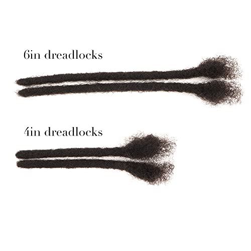 100% human hair dreadlocks extension handmade,natural black,0.6cm thickness,10 locs per bundle (4inch, Natural black) - Image 4