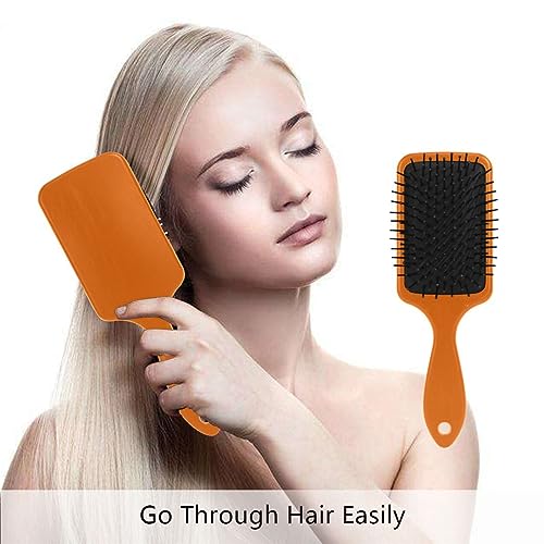 Burnt Orange Cushion Hair Comb, Hair Detangler Brush, Healthy Hair Brush, Long Handle Air Cushion Brush - Image 4