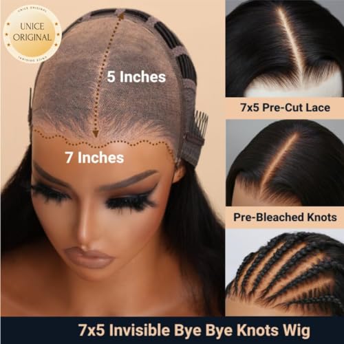 UNICE 16 Inch Body Wave Glueless Lace Front Wig Human Hair Balayage Black Blonde Highlights 150% Density - Image 4