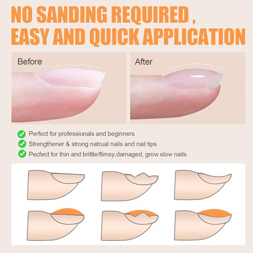 Rubber Base Coat, 30ml for Gel Nail Polish Soak Off Curing for Professional Nail Salon or DIY at Home with an Empty Bottle - Image 3