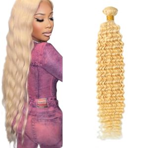 30 Inch 613 Blonde Deep Wave Human Hair Bundle Unprocessed Virgin Brazilian Weave