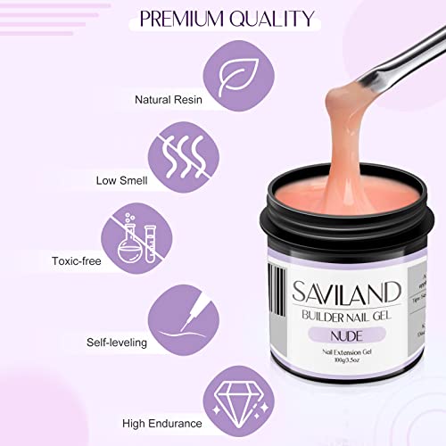 SAVILAND 100g Builder Nail Gel U V - 3.5oz Nude Hard Gel for Nails High-Capacity for Nail Extension Enhancement Strengthen U V Gel LED Repair Carving DIY Nail Art Manicure Set - Image 5