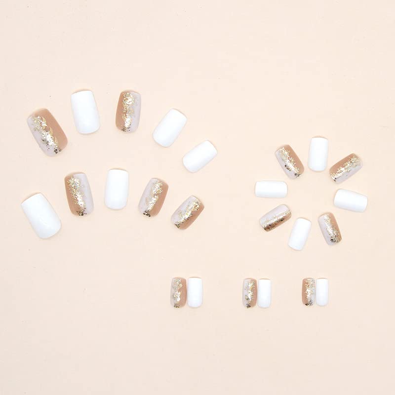 Elegant White Ballerina Acrylic Nail Kit Full Cover Short Length 24 Count - Image 3