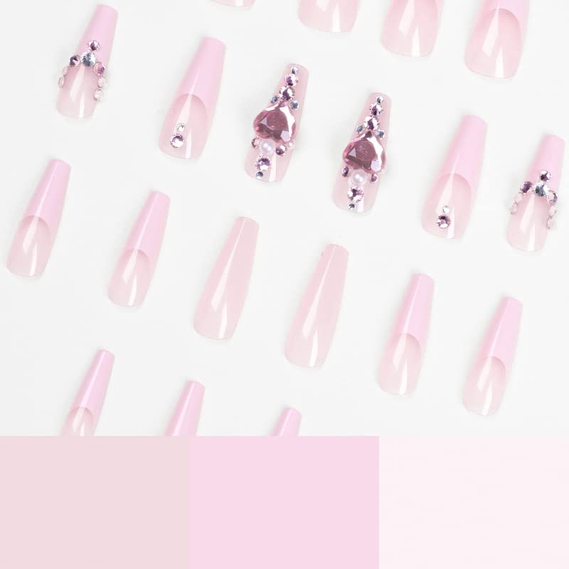 Cute Long Coffin Acrylic Nail Set, 24 Pieces Baddie Style for Chic Nail Art - Image 2