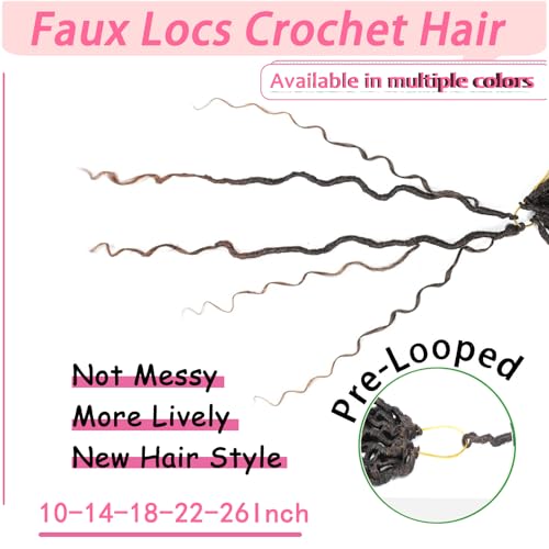 8 Packs Goddess Locs Crochet Hair- 24 Inch Faux Locs Crochet Hair for Black Women Soft Locs with Curly Ends Crochet Braids River Locs Crochet Locs (1B/30#) - Image 5