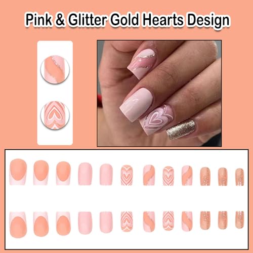 Blue and Gold Acrylic Nail Design - Image 2