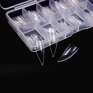 Curved Acrylic Nail Tips 100 Piece Set for Easy Flawless Application