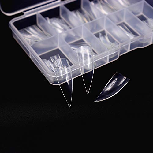 Curved Acrylic Nail Tips 100 Piece Set for Easy Flawless Application