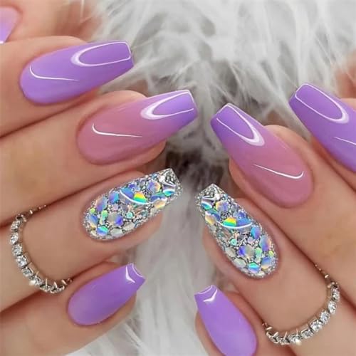 Medium Purple Acrylic Nails