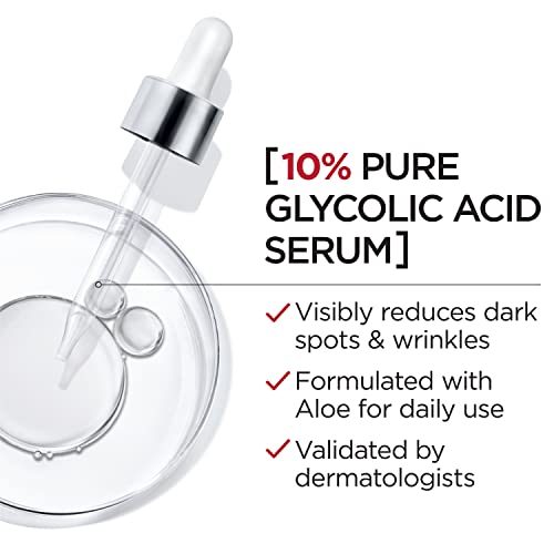 L'Oreal Paris Revitalift 10% Pure Glycolic Acid Face Serum, Visibly Evens Tone & Reduce Wrinkles, Fragrance Free 1.0 fl oz (30ml) - Image 4