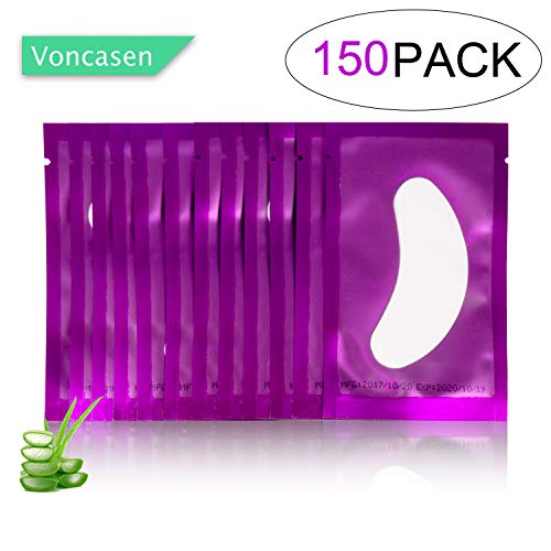 150 Pack Purple Under Eye Gel Patches for Eyelash Extensions - 0.5 oz