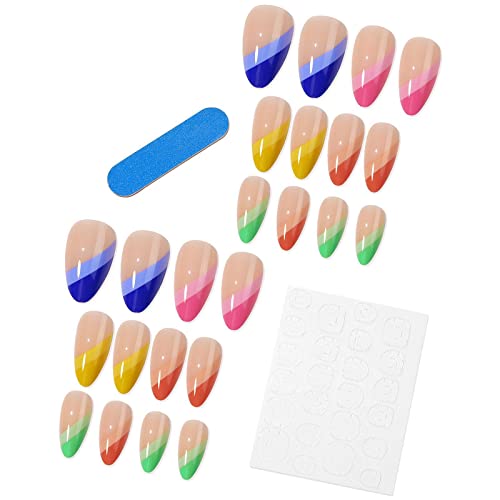 Pastel Rainbow Acrylic Nails - Image 5