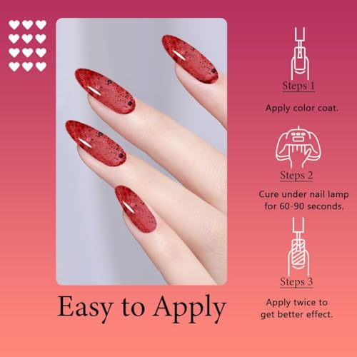 12 Piece Set Vibrant Color Long-Lasting Gel Nail Polish Kit Home Salon Use - Image 4