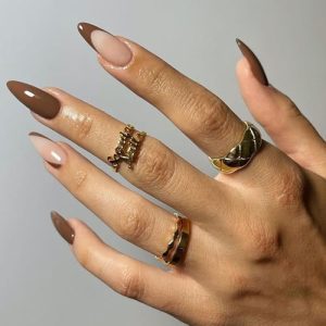 Stylish Short Brown Acrylic Nails Set, Trendy & Easy Nail Art